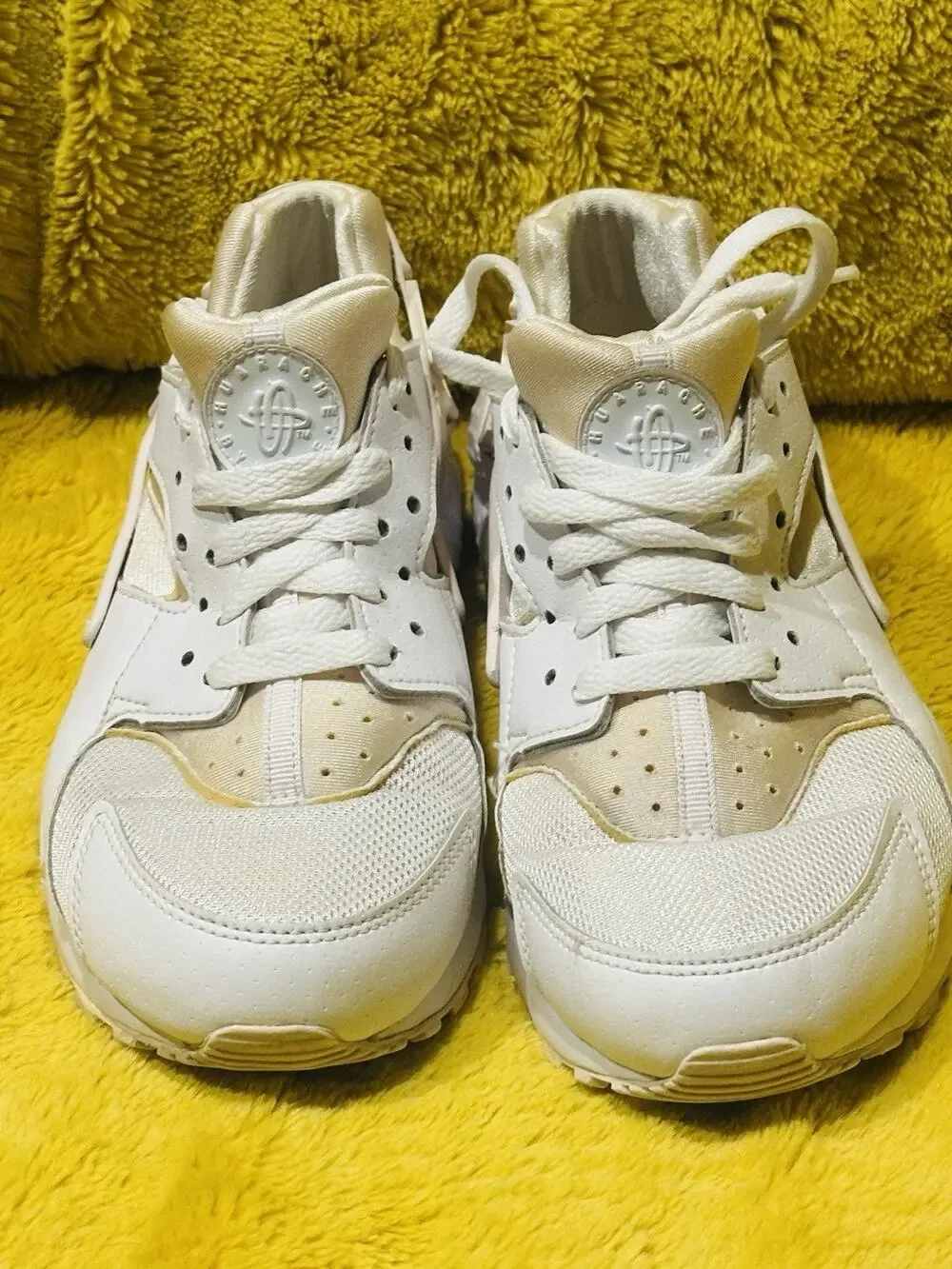 Nike Air Huarache Run (GS) Youth's Running Shoes Size 6.5Y White Off White Walk